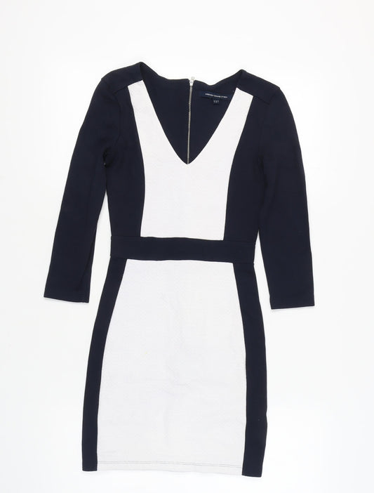 French Connection Women Black White Bodycon Dress 8
