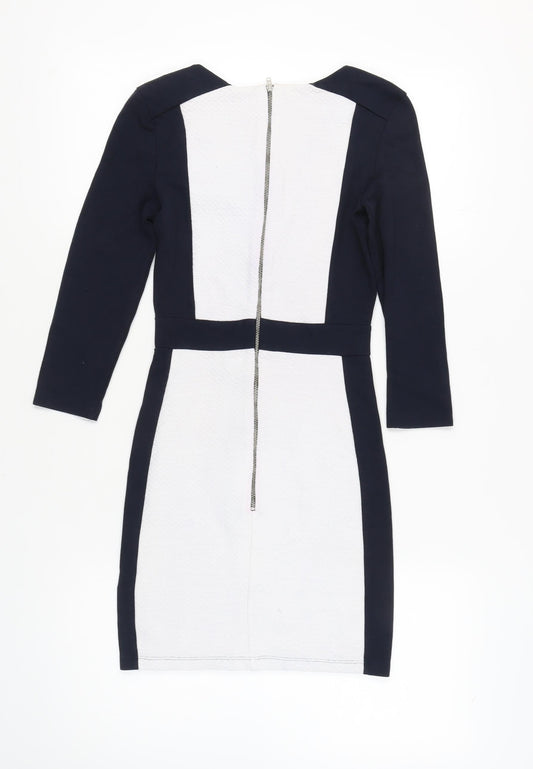 French Connection Women Black White Bodycon Dress 8