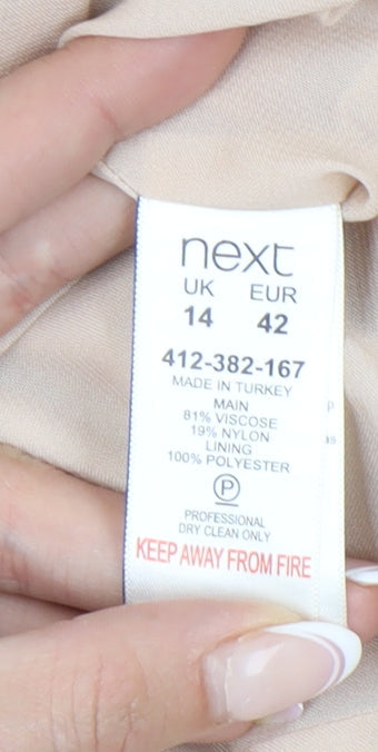 Next Women's Beige Blazer Size 14 Regular Fit