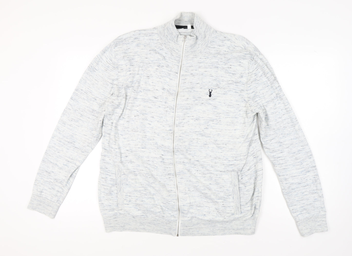 Next Men's White XL Full Zip Jumper