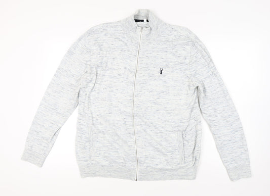 Next Men's White XL Full Zip Jumper