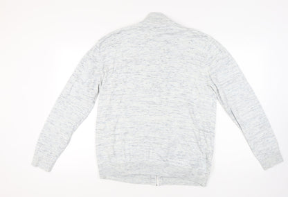 Next Men's White XL Full Zip Jumper