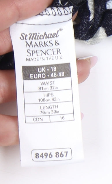 Marks and Spencer Women's Multicoloured Pleated Skirt Size 18