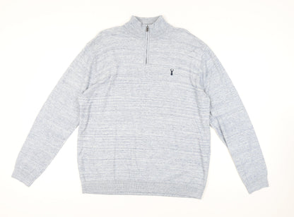 Next Men's Blue XL Pullover Jumper - Casual Cotton Blend