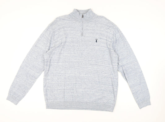 Next Men's Blue XL Pullover Jumper - Casual Cotton Blend
