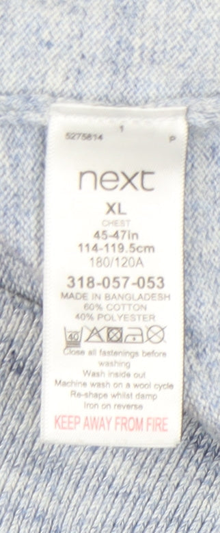 Next Men's Blue XL Pullover Jumper - Casual Cotton Blend