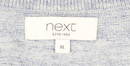 Next Men's Blue XL Pullover Jumper - Casual Cotton Blend