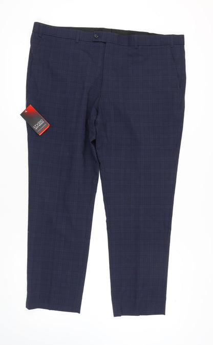 Jeff Banks Men's Blue Check Trousers 40 in
