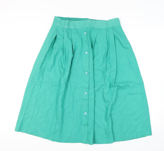 BHS Women's Green Pleated Skirt Size 18 Casual
