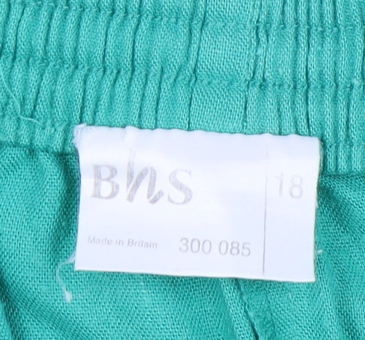 BHS Women's Green Pleated Skirt Size 18 Casual