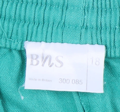 BHS Women's Green Pleated Skirt Size 18 Casual