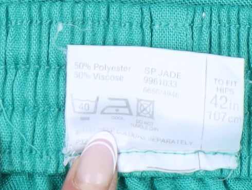 BHS Women's Green Pleated Skirt Size 18 Casual