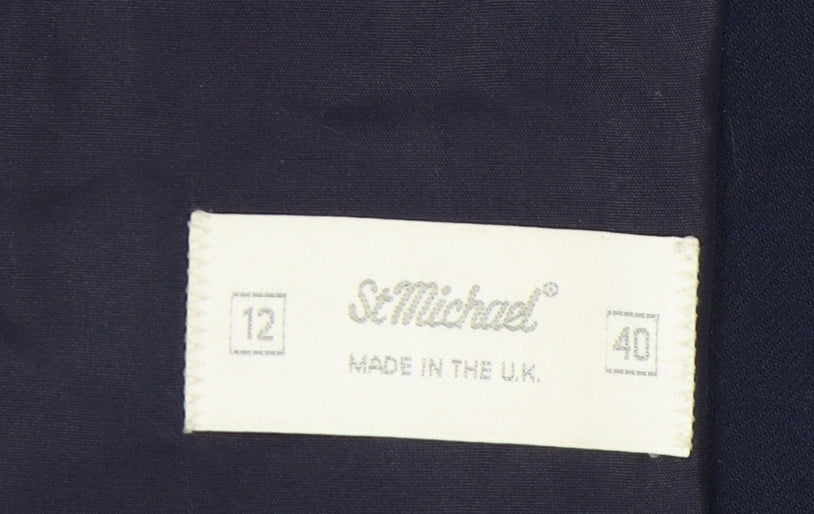 St Michael Women's Blue Blazer Size 12 Classic Style