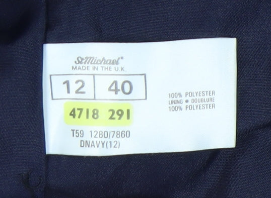 St Michael Women's Blue Blazer Size 12 Classic Style