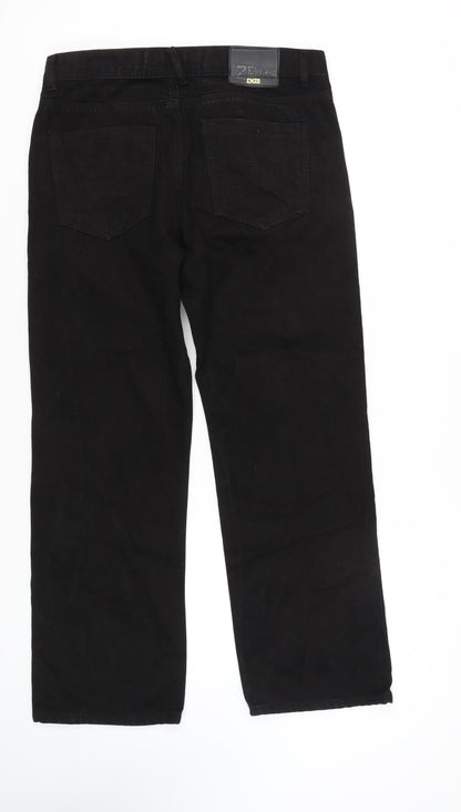 Enzo Men's Black Straight Jeans Size 34 Regular Fit