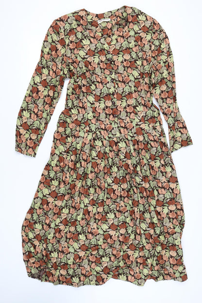 Richards Women's Multicoloured Floral Midi Dress Size 18
