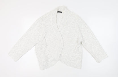 David Emanuel Women's White Open Front Cardigan - Size L