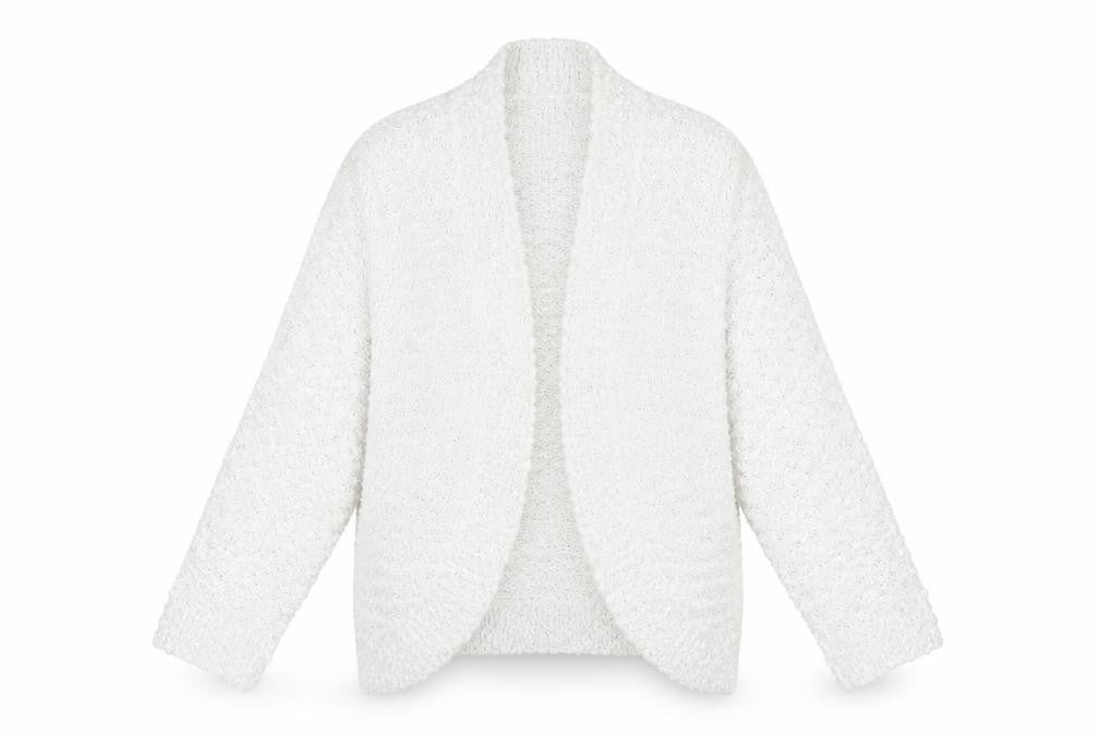 Womens UK Size L David Emanuel White Cardigan Jumper