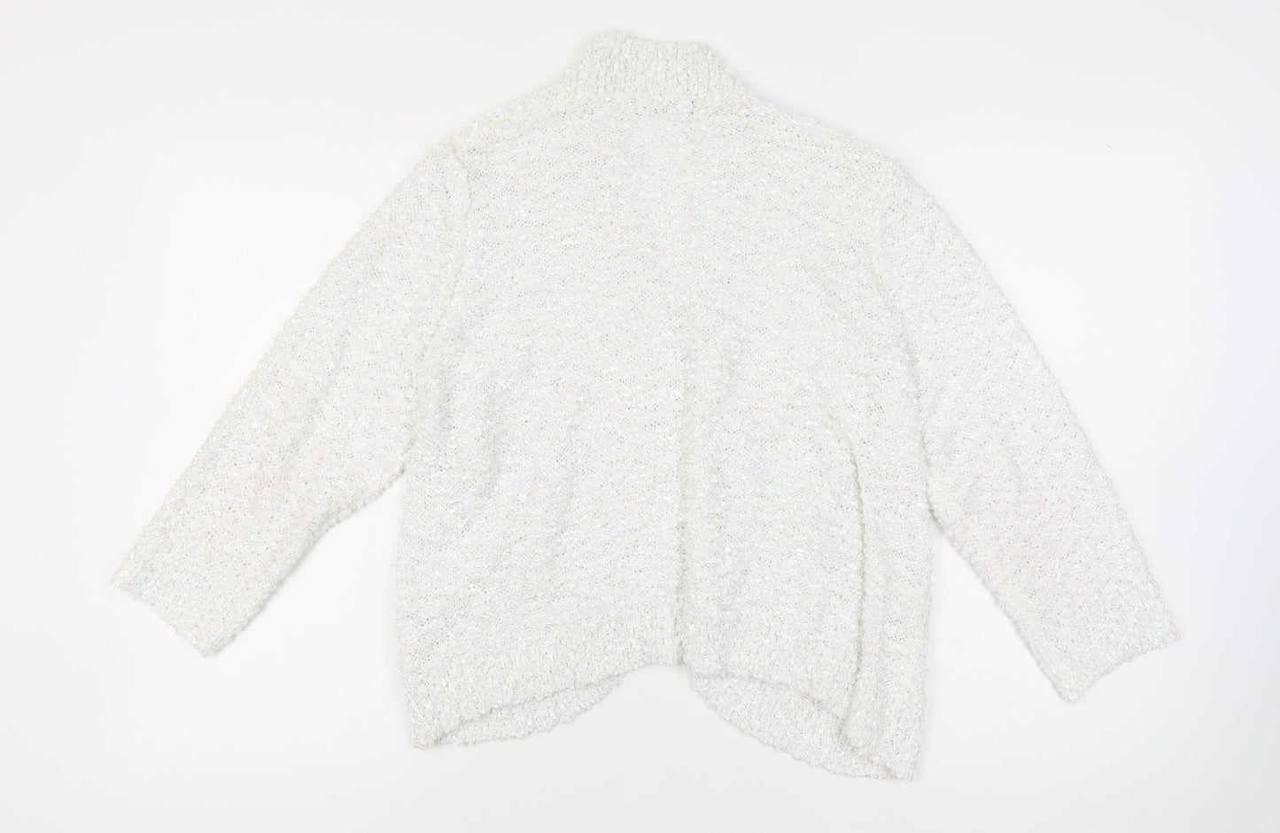 David Emanuel Women's White Open Front Cardigan - Size L