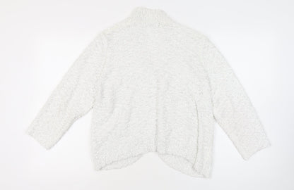 David Emanuel Women's White Open Front Cardigan - Size L