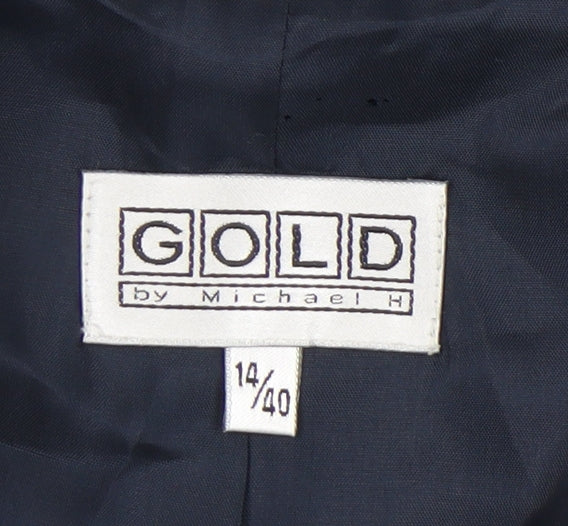 Womens UK Size 14 Gold by Michael H Regular Black Blazer