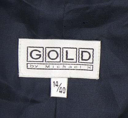 Womens UK Size 14 Gold by Michael H Regular Black Blazer