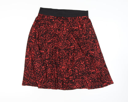 Marks and Spencer Women's Red A-Line Floral Skirt Size 14
