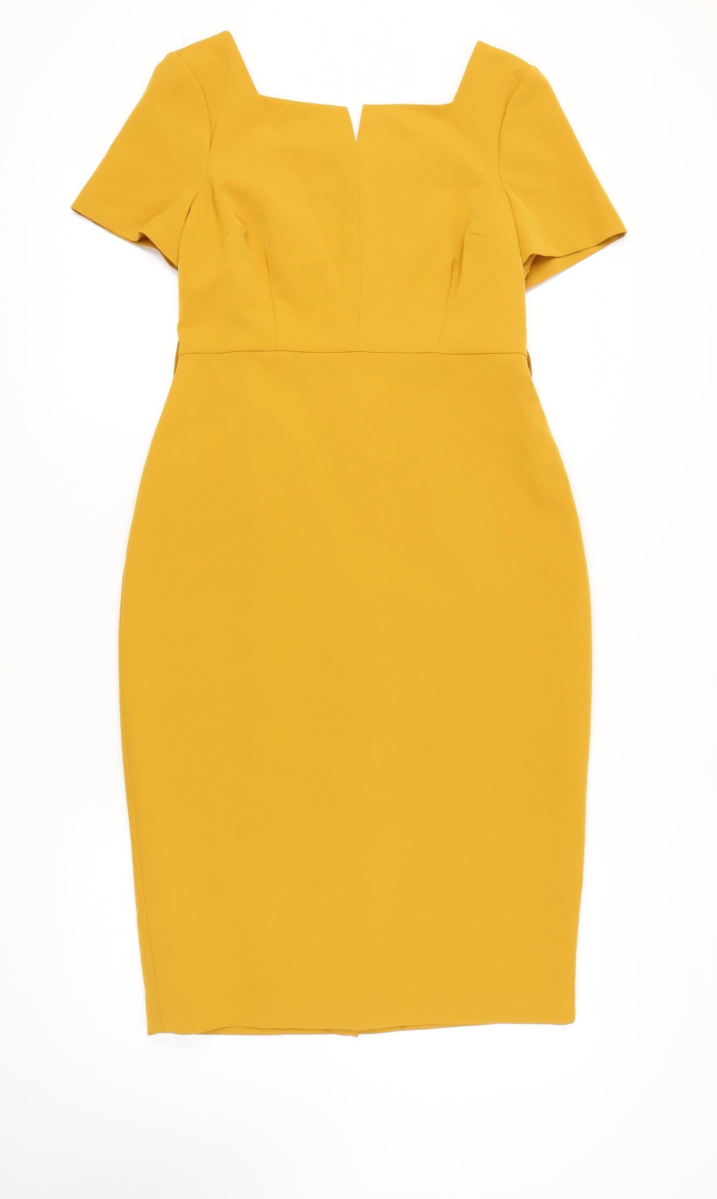 Dorothy Perkins Women's Yellow Pencil Dress, Size 12