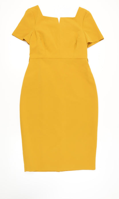 Dorothy Perkins Women's Yellow Pencil Dress, Size 12