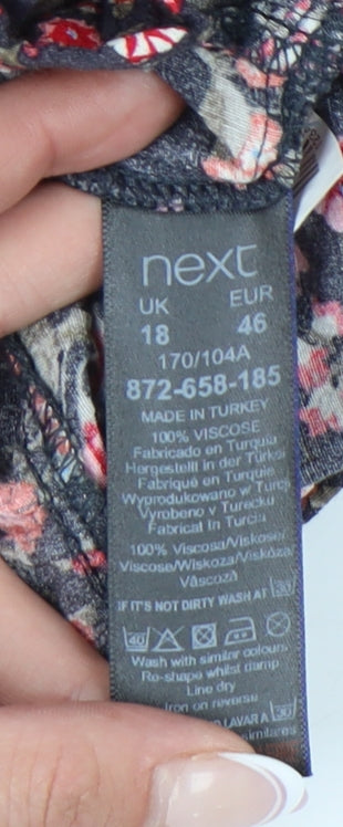 Next Womens Floral Long Sleeve Dress UK 18