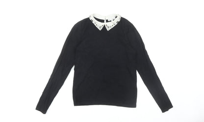 Womens UK Size 10 Warehouse Black  Blouse