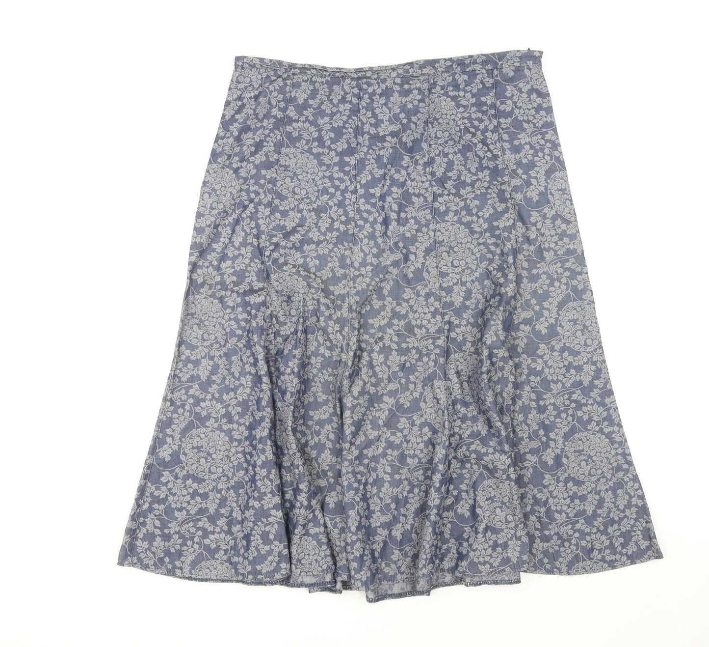Marks and Spencer Women's Blue Midi A-Line Skirt Size 16