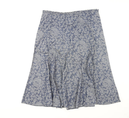Marks and Spencer Women's Blue Midi A-Line Skirt Size 16