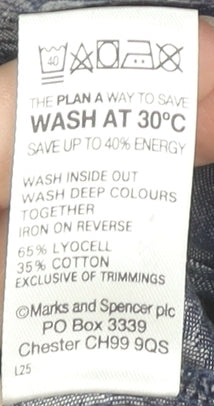 Marks and Spencer Women's Blue Midi A-Line Skirt Size 16