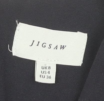 Jigsaw Women Black V-Neck Cap Sleeve Dress, Size 8