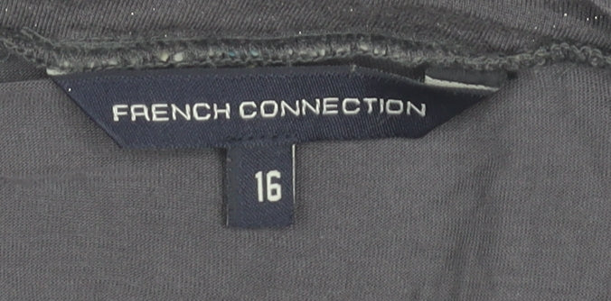 French Connection Women's Grey Shift Dress Size 16