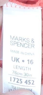 Marks and Spencer Pink Embroidered Midi Skirt Size 16