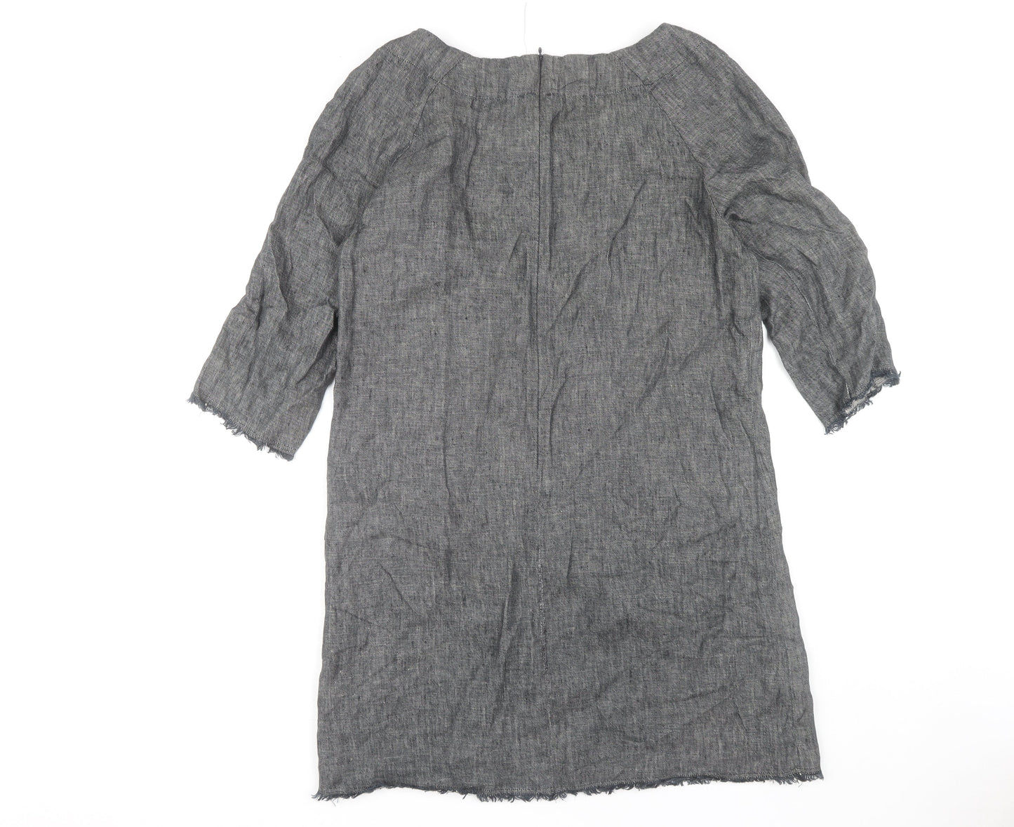 Laura Ashley Women's Grey Bow Accented Dress Size 12