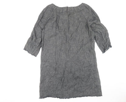 Laura Ashley Women's Grey Bow Accented Dress Size 12