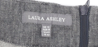 Laura Ashley Women's Grey Bow Accented Dress Size 12