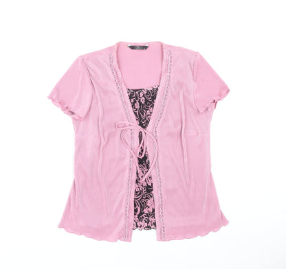 Womens UK Size 16 BM Pink Tunic Blouse