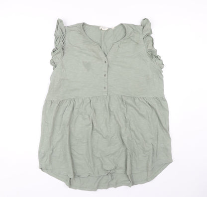 Womens UK Size 16 Fat Face Green Basic Blouse