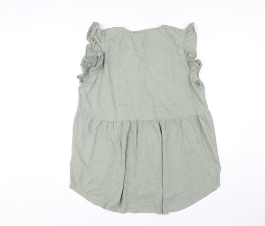 Womens UK Size 16 Fat Face Green Basic Blouse