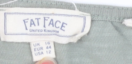Womens UK Size 16 Fat Face Green Basic Blouse