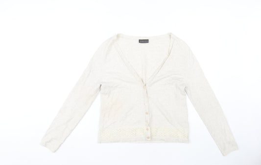 Alex & Co. Women's Beige V-Neck Cardigan Size 12