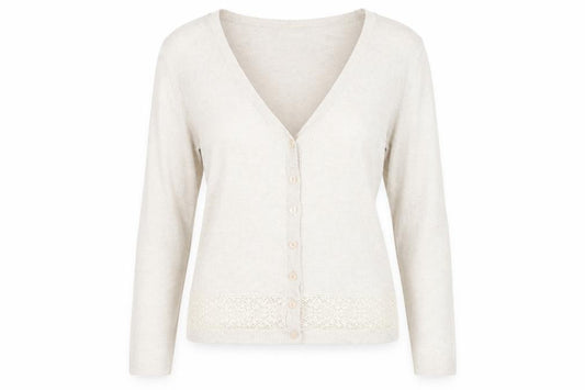 Womens UK Size 12 Alex & Co. Beige Cardigan Jumper
