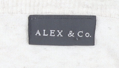 Alex & Co. Women's Beige V-Neck Cardigan Size 12