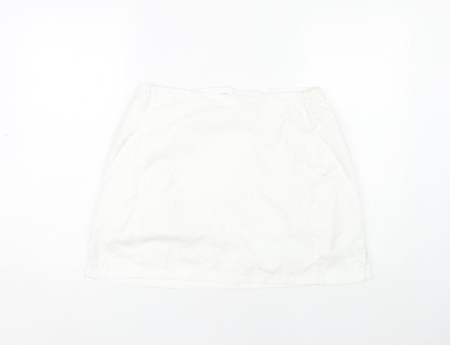 K-Swiss Women's White Skirt, Size 12, Polyester Blend