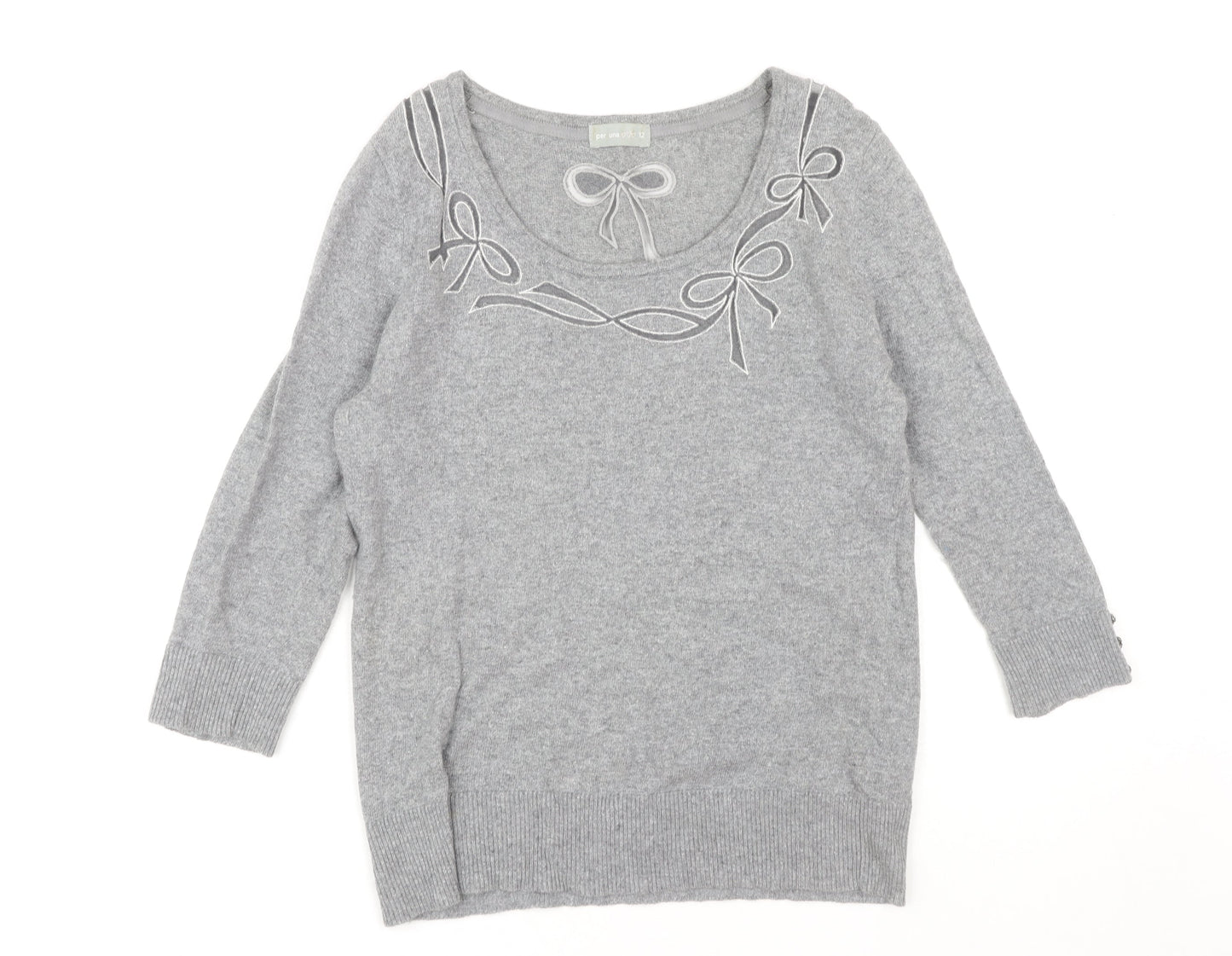 Womens UK Size 12 Per Una Grey Pullover Jumper