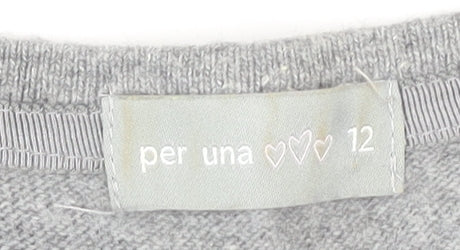 Womens UK Size 12 Per Una Grey Pullover Jumper